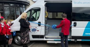 Her Royal Highness The Princess Royal at Strathcarron Hospice - cutting the ribbon on the van donated by West Fraser, and marking the 45th anniversary of the hospice