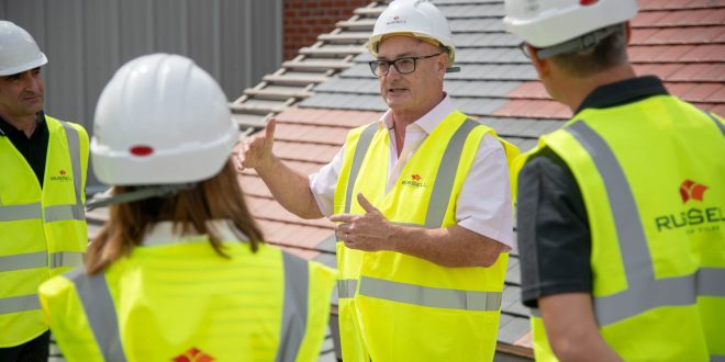 International Board visits Russell Roof Tiles new factory site