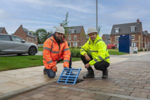 Dave Sanders and Alex Gardiner Wrekin on site at Kings Park where the new gully grates have been installed