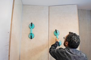 Detail from installation video using Aqualock to click the panels together