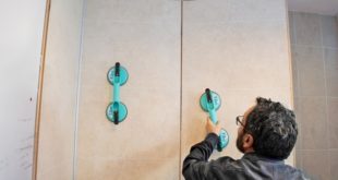 Detail from installation video using Aqualock to click the panels together