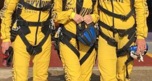 George Jones Jill Blaxill and Louis Blaxill anticipate their SkyDive