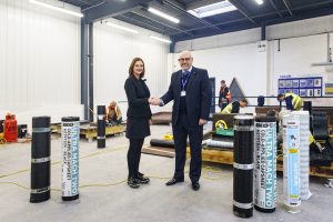 Kerry Parker Wray Strategic Development Director at IKO pictured with Simon Hughes Managing Director at SIMIAN