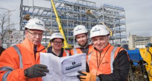 L R Tim Rhodes Robertson Helen Monckton Greg Ireland and David Barbour Robertson at Dundee Waterfront
