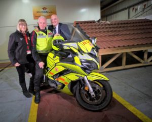 L to R. Helen Bundy Chair of SSBB Paul Goldsmith SSBB and Andrew Hayward Managing Director of Russell Roof Tiles