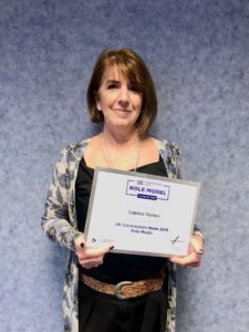 Lauren with her UK Construction Week certificate