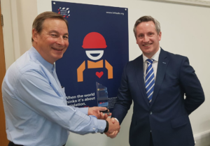 Lawrence Waterman receives Lifetime Achievement Award from Tim Else