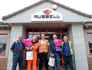 Left to Right Andy Illif Dave Brookes Bruce Laidlaw Colin Dilks and Paul Erskine at RRT Burton site 002