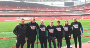 Luke Claxton and his team after completing the walk at the Emirates Stadium