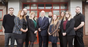 Managing Director Andrew Hayward Centre with Russell Roof Tiles new starters