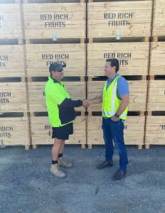 Matt Alessi and Jim Bindon Hand Shake Photo
