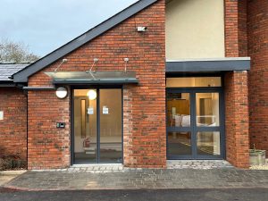 New automatic doors entrance and new fire escape doors