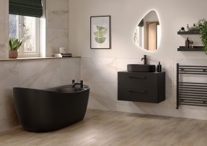 Ophelia Freestanding Bath Black Full Lifestyle Image JPEG