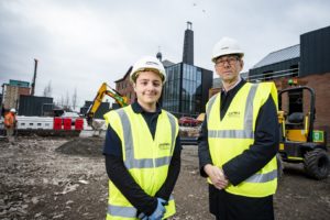 Riley Sulova Michael Rose Senior Economic Regeneration Officer from Leicester Employment Hub at Stepnell Friars Mill site