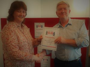 Simon Ayers CEO of TrustMark with Michele Manson Business Team Manager of Buckinghamshire and Surrey Trading Standards