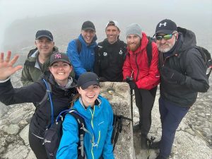 Team Elliotts completing one of the peaks