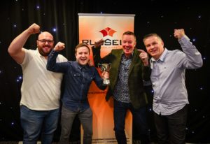 The winning team Three Weegies and a Monkey Hanger. L to R. Gordon McKinnon Alan Young Scott Summers and Mick Robinson