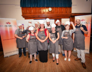 Victoria Gibbs and Theresa Ensor 28Centre29 celebrate thier win with the other chefs LOW RES