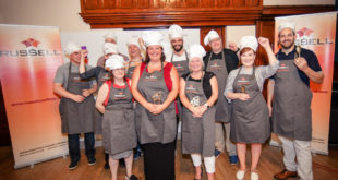 Victoria Gibbs and Theresa Ensor 28Centre29 celebrate thier win with the other chefs LOW RES