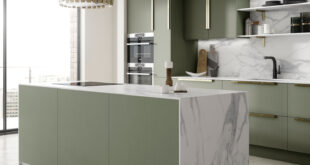Zenith solid compact laminate worktop in Marbre Veneto hi res