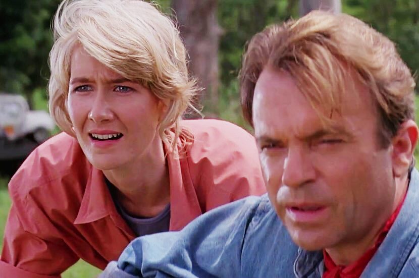 sam neill and Laura Dern in Jurrassic park